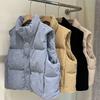 2025 New Winter Corduroy Vest Cotton Vest Women Warm Coat Turn-down Collar Zipper Sleeveless Jacket Overcoat Loose Female Waistc