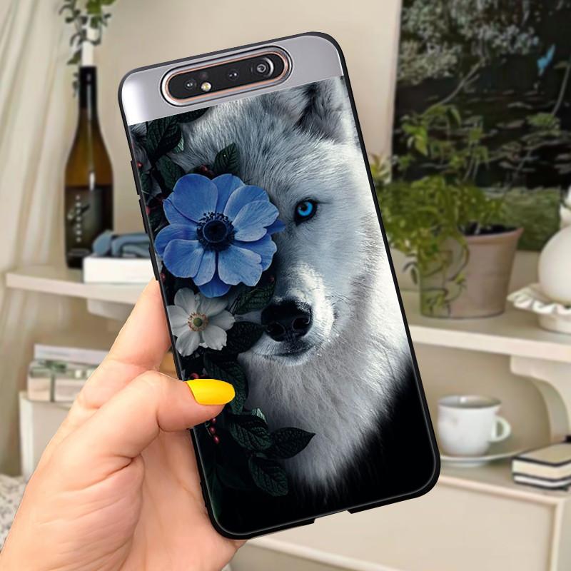 Case For Samsung A80 Case Soft Silicone Cartoon Back Cover For Samsung Galaxy A80 GalaxyA80 A 80 A805 Fundas shell Black coque