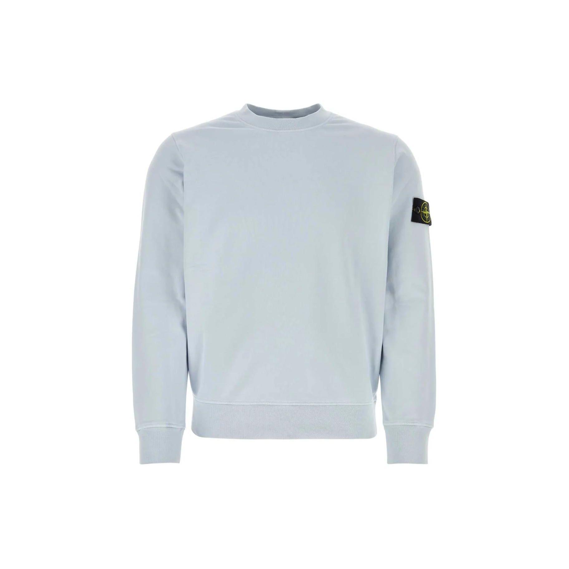 Stone Island Klassiek Ronde Hals Logo Badge Lange Mouwen Pullover Sweatshirt Unisex sweatshirt Frost-Blauw 801563051-V0041 L gray