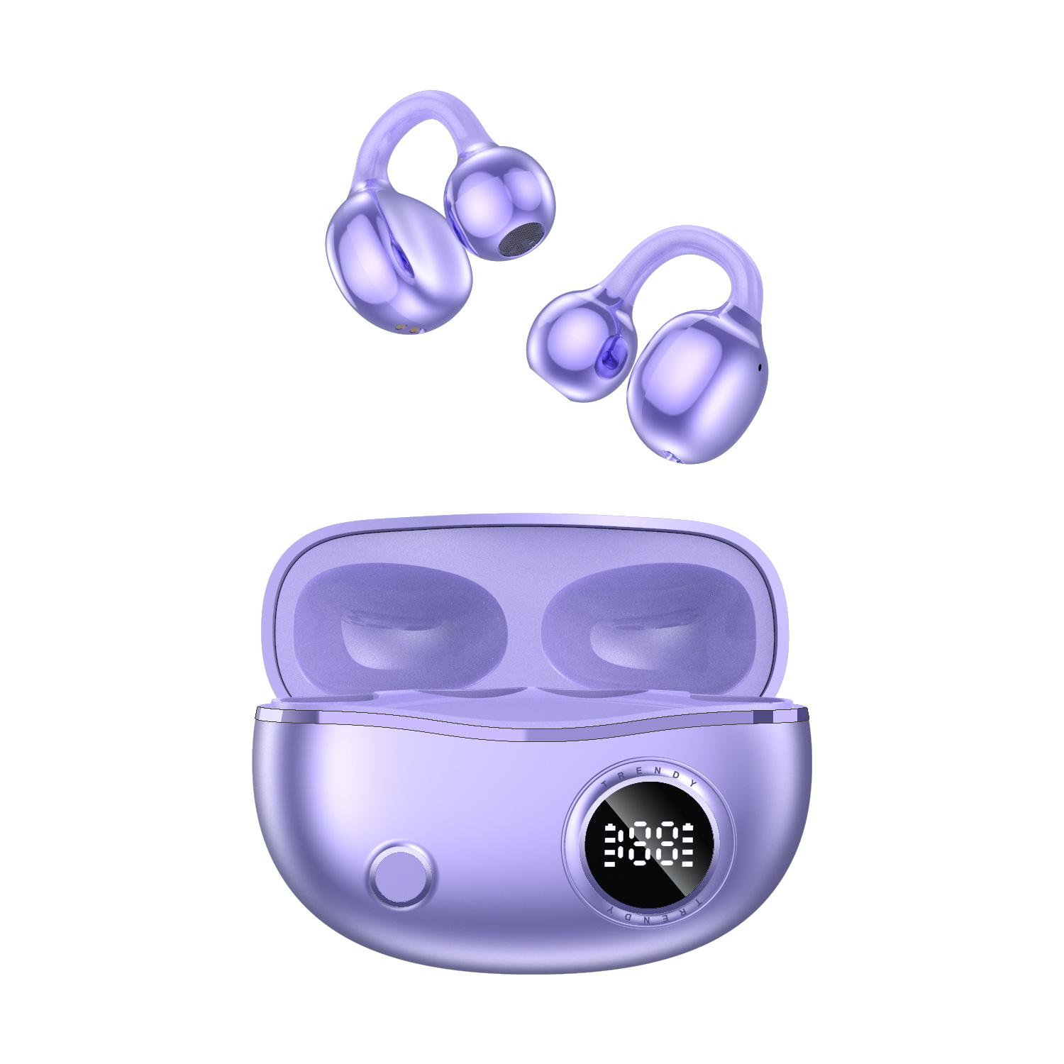 

YXG-10 Open Ear Clip Bluetooth Earphones, TWS Wireless Earbuds, 10mm Driver, 3-4H Playtime, Touch Control, 3 Colors фіолетовий
