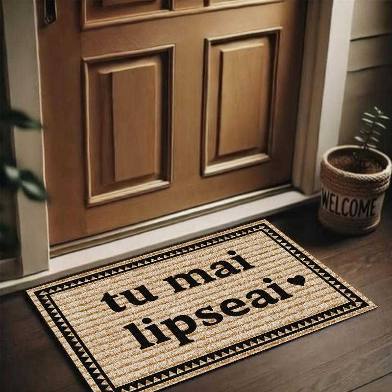 VIKAMA Romanian Phrase Welcome Rug, Durable Anti-Slip Floor Mat For Indoor And Outdoor Entry Areas, Home Decoration