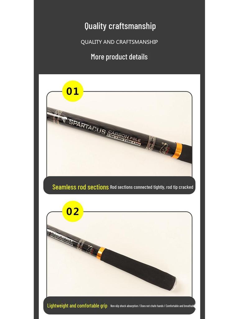 Ultraleichte 19-teilige Carbon-Teleskop-Angelrute - 43cm einziehbare Kurzabschnittsrute