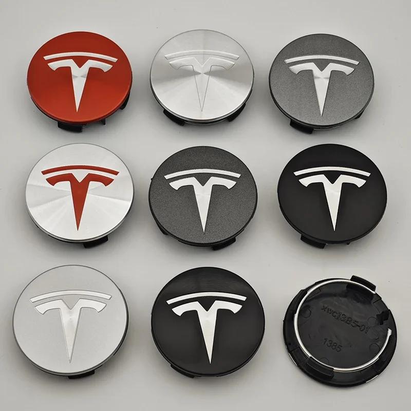 Autoaufkleber 2025 Heiß 4 Stück 56 mm ABS Tesla Radnabenkappe Emblem Logo Auto Felgenabdeckung Radkappe Für Tesla Model 3 Y X S Original