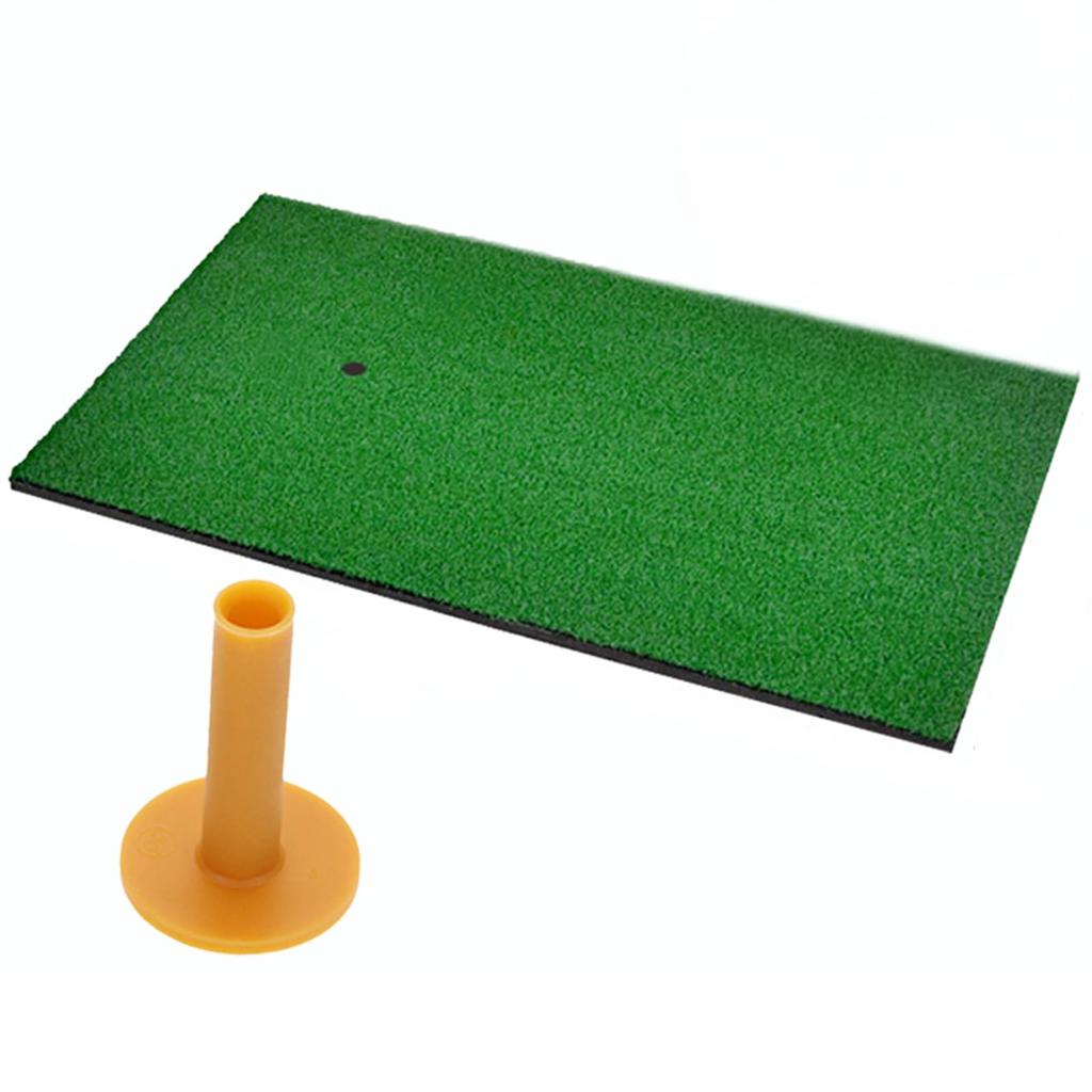 MONOSTORE Golf Mat, 20cm x 50cm, for Indoor and Outdoor Approach Practice, Swing Practice, and One Rubber Tee