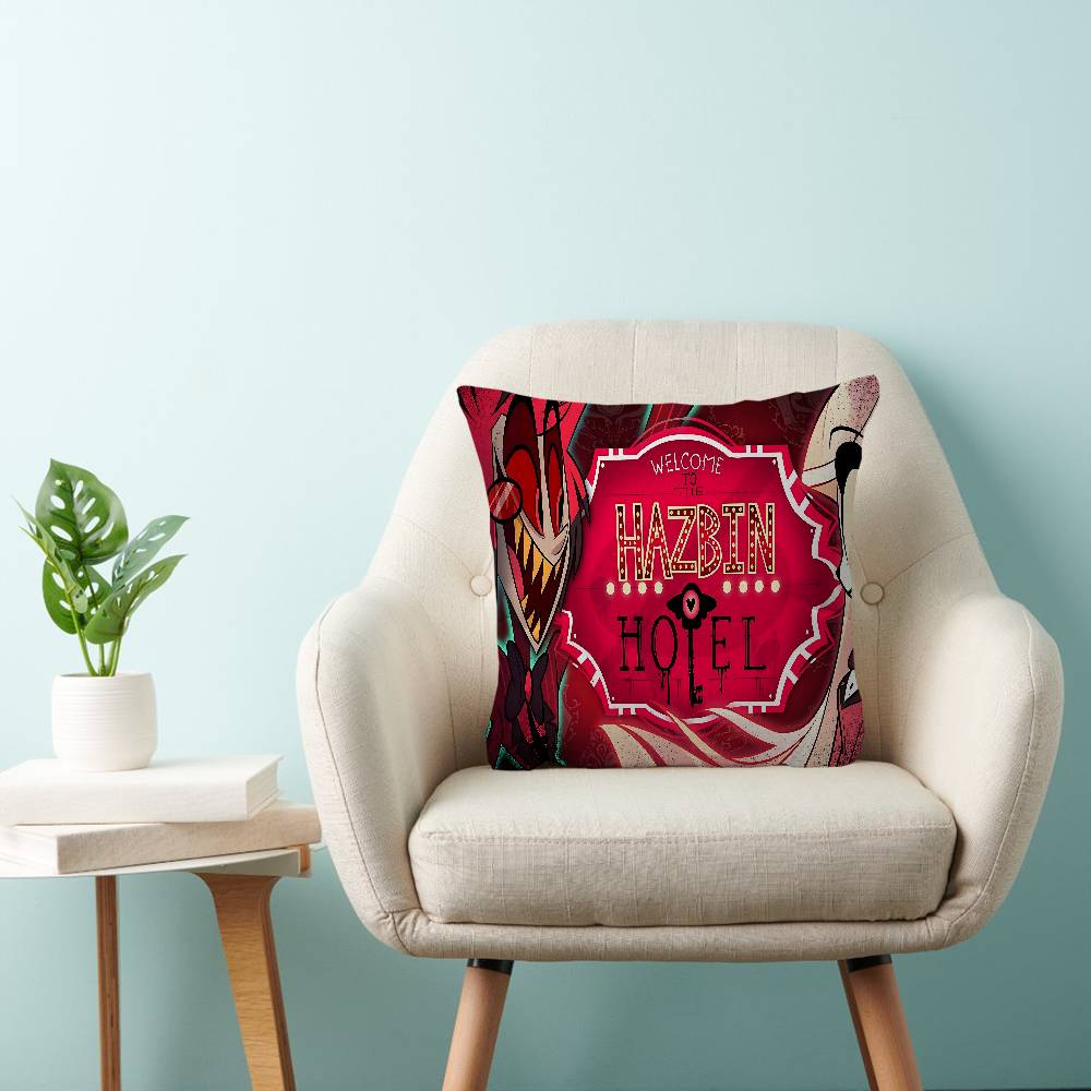Anime H-Hazbin H-Hotel Office Cushion Pillowcase Car Cushion Cover45X45Cm Lumbar Pillowcase Sofa Pillowcover