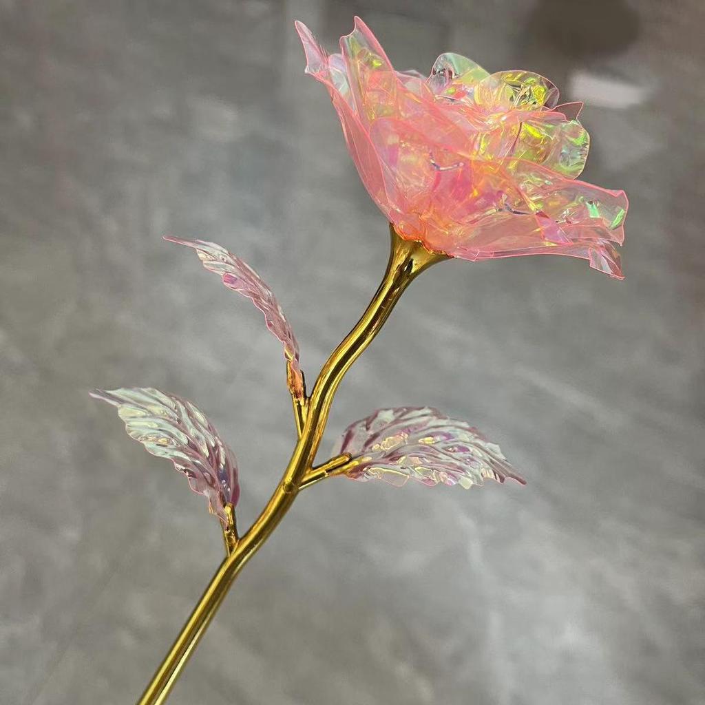 Chinese Valentine's Day 24K Gold Foil Rose Gift with Luminous Box