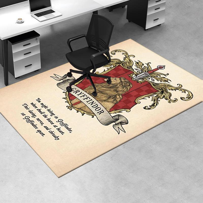 

Harry Potter Gryffindor House Crest Poster Print Office Mat Home Decor Office Desk Chair Rugs Chair Carpet for office Chair Mat Gift For Hal 60cm by 90cm