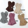 Thick Winter Suede Gloves Velvet Women Cycling Mittens Gift Pu Leather Gloves Girls