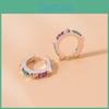 Elegant Alloy Geometric Ear Cuffs With Colorful Rhinestones For Women Trendy