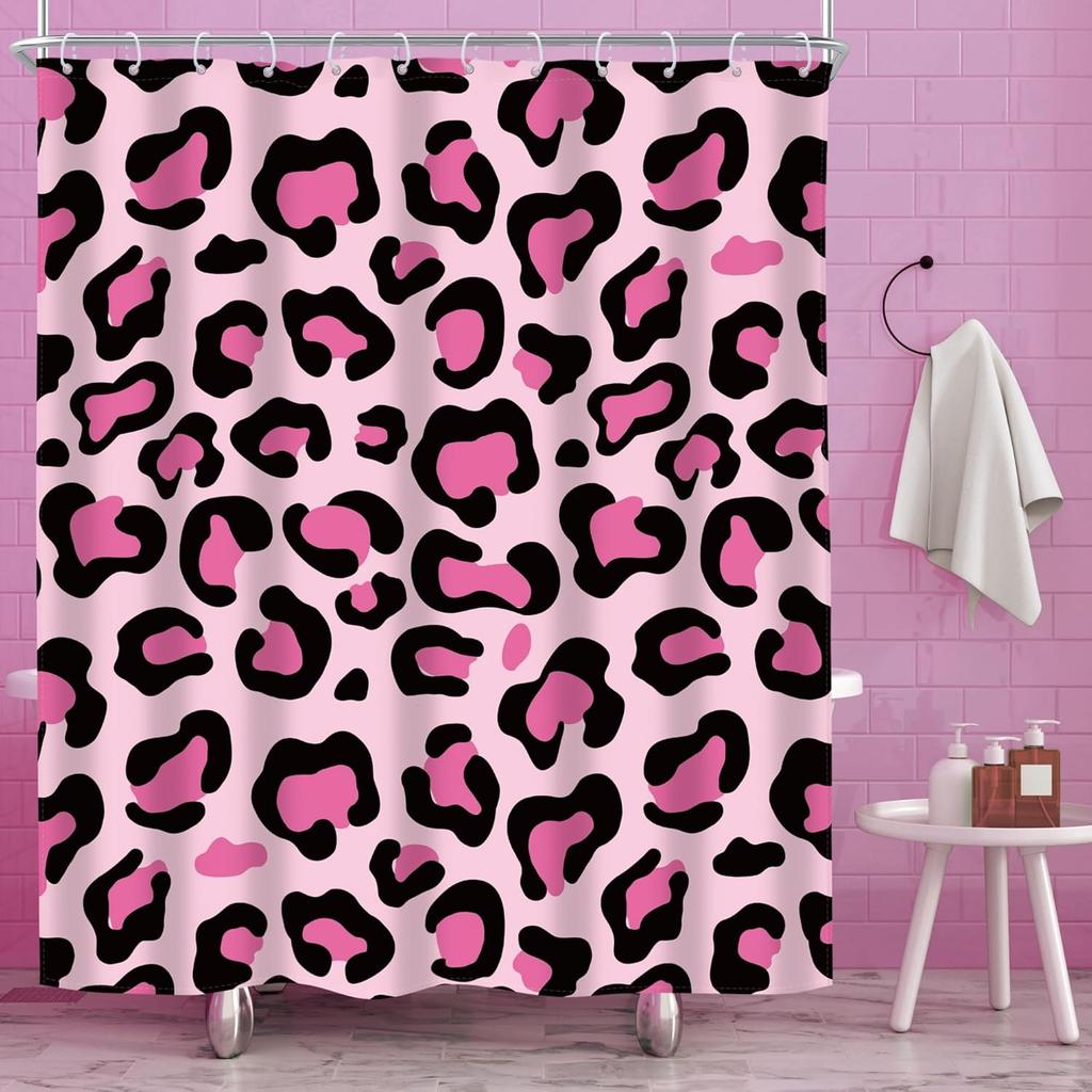 Retro Orange Floral Mushroom Shower Curtain 70s Rustic Vintage Yellow Abstract Aesthetics Poppy Flowers Mid Century Plants