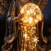 Automatic Charging Yard Decor Solar Angel Remembrance Garden Light LED Blessing Statue with Warm Cascading Outdoor Christmas Ornaments Memorial