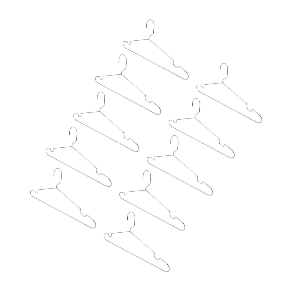 10pcs Clothes Hangers Stainless Steel Heavy Duty Prevent Slip Space Saving Coat Drying Hangers