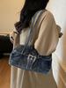 Denim Bag For Women With Large Capacity And Zipper Closure Perfect For School And Daily Use