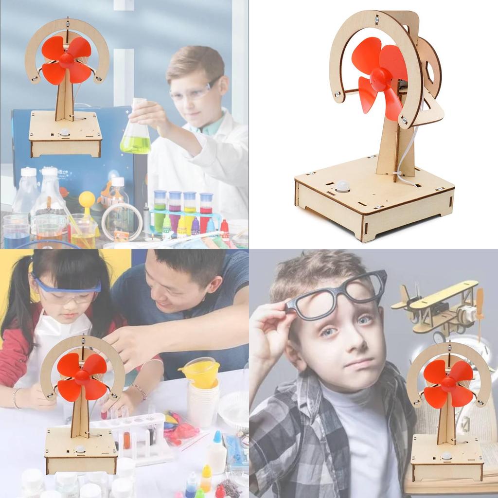 Holz DIY Körperwahrnehmung Elektrischer Ventilator Handgemachtes Kit Für Wissenschaftliche Experimente Schulbedarf