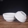 Anti-Scald White Ceramic Bowl for Home, Restaurant, or Hotel - Ideal for Rice, Congee, Soup, and Noodles