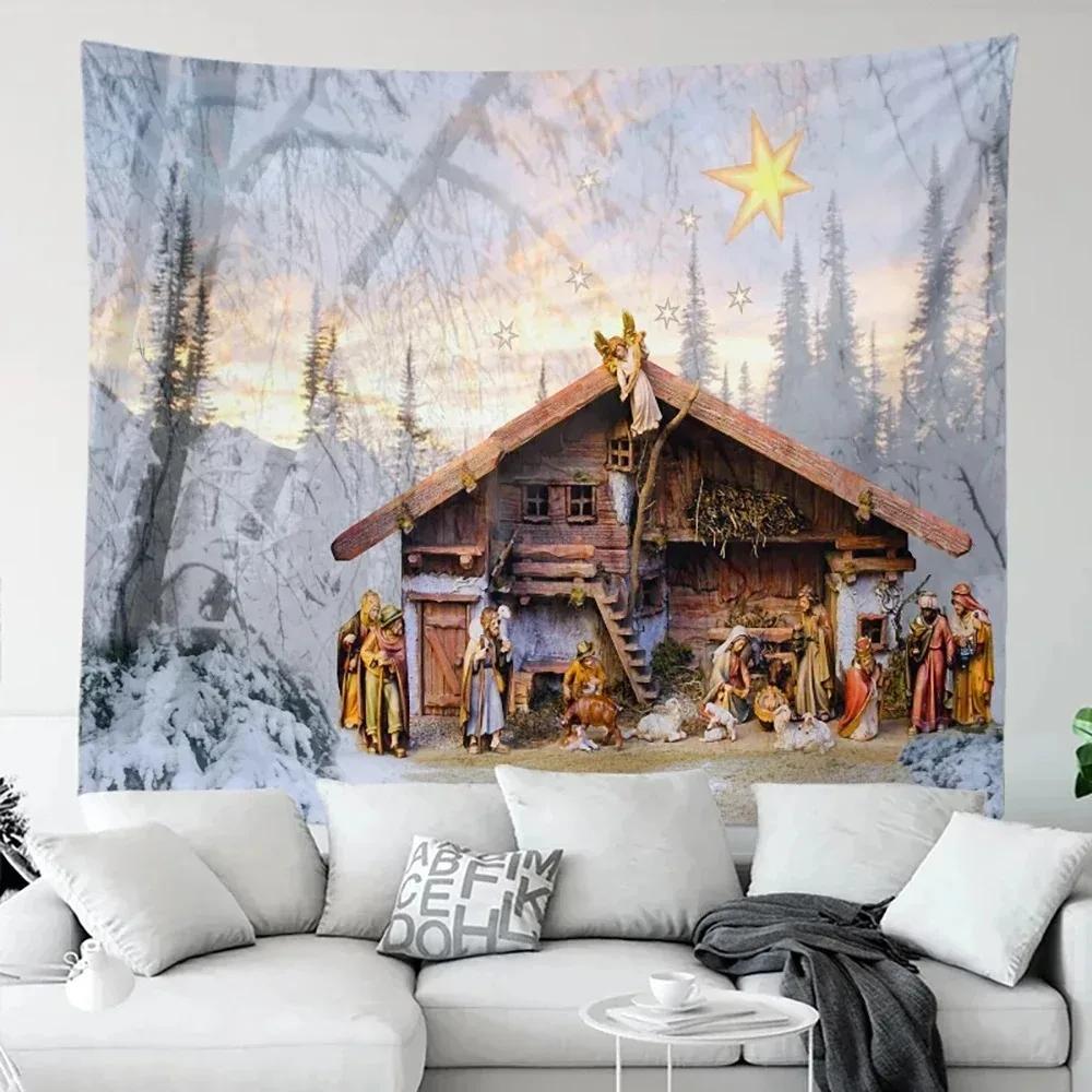 

Рождественский снег новогодние сани гобелен гостиная диван домашний декор рождественский подарок 100x75cm