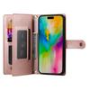 iPhone 16 Pro Max Flip Case, Wallet Zipper Pocket, Pink