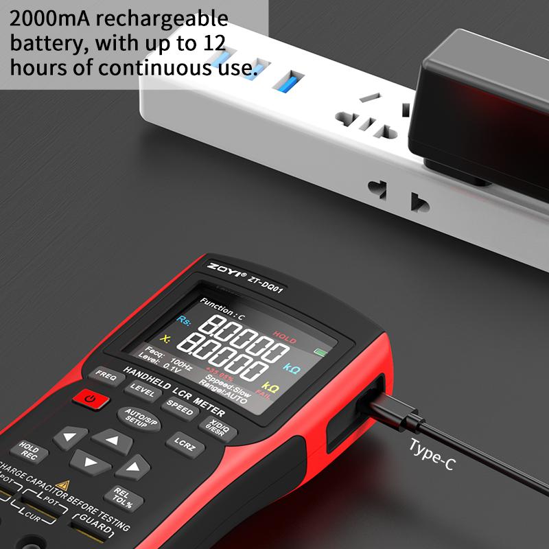 ZOYI ZT-DQ01 Intelligent LCR Tester digital bridge 100KHz , automatic measurement of resistance, capacitance and inductance
