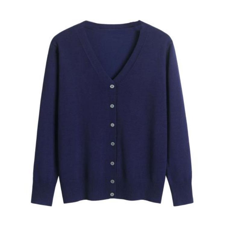 Autumn Casual Womens Cardigan Soft V Neck Long Sleeve Single Button Solid Color Sweater Coat