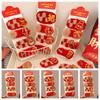 Plush Character Fortune Hairpin Headwear Chinese New Year Barrettes Red Hair Clips  Spring Festival