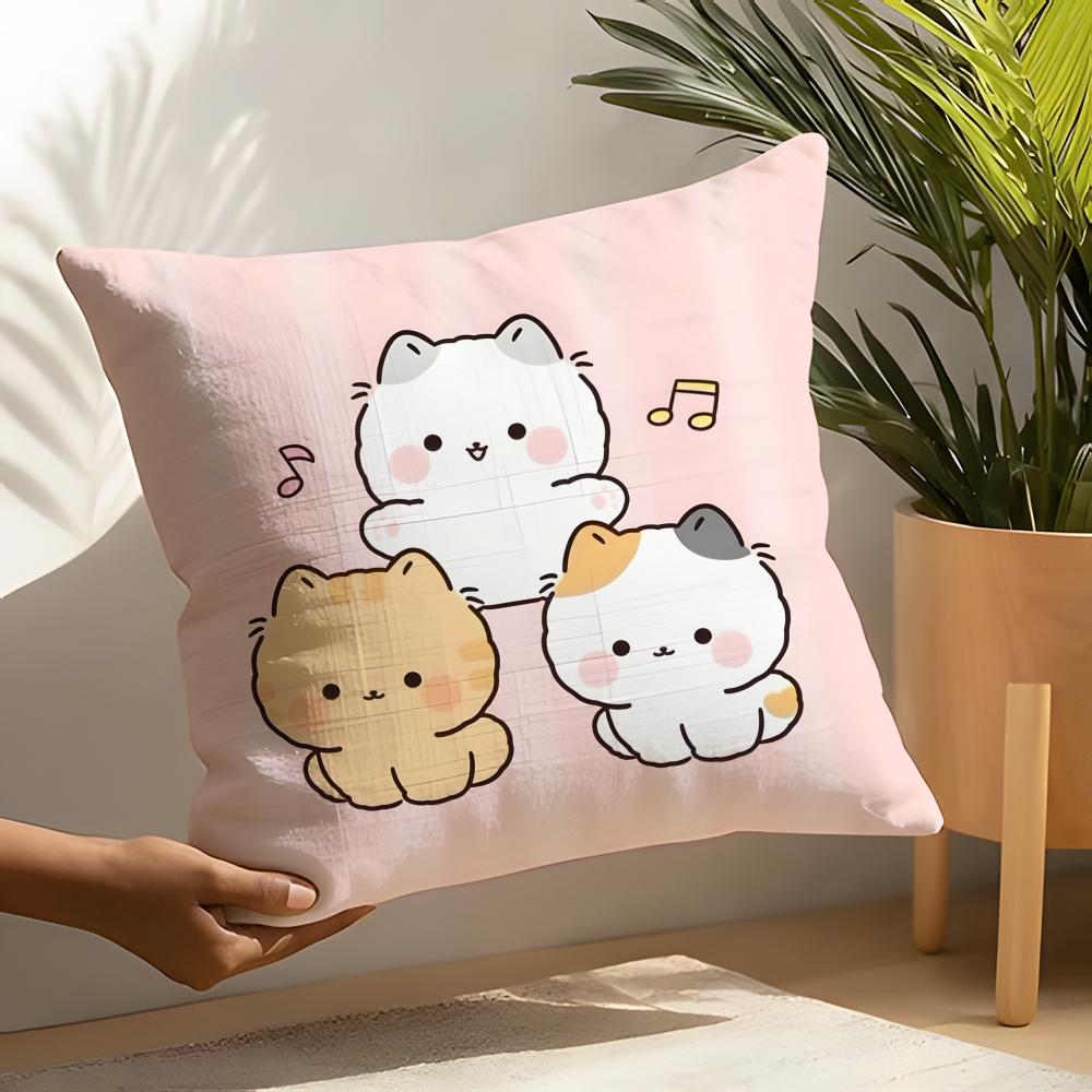 Cute Cartoon Plush Cat 4 Pillow Case Linen Cushion Covers For Decorative Sofa Home Pillows Case Car Chair Pillows Cases
