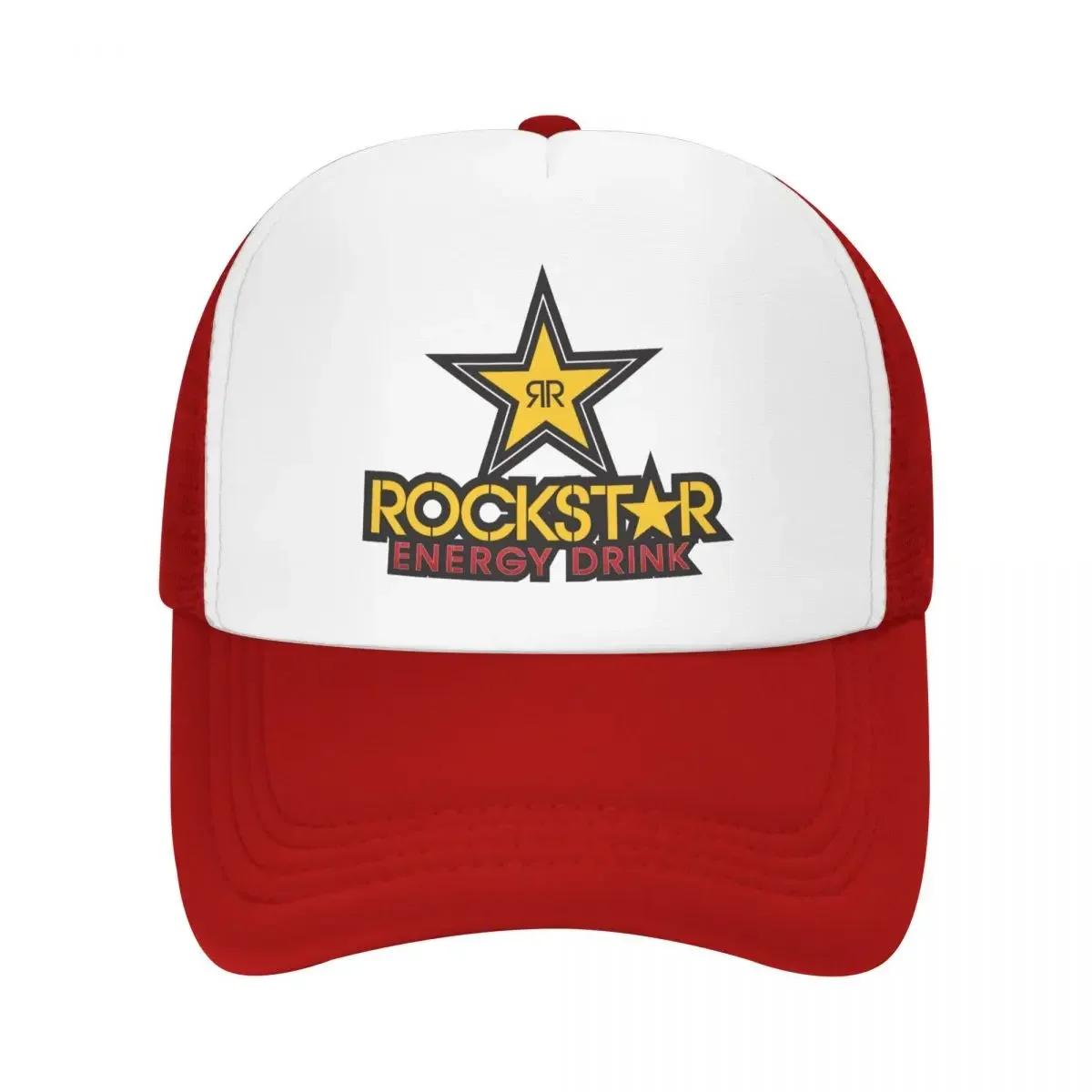 

Энергетический напиток Rock Star Мерч Бейсболка Сетчатые Тракеры Гольф Спортивная Шляпа One Size