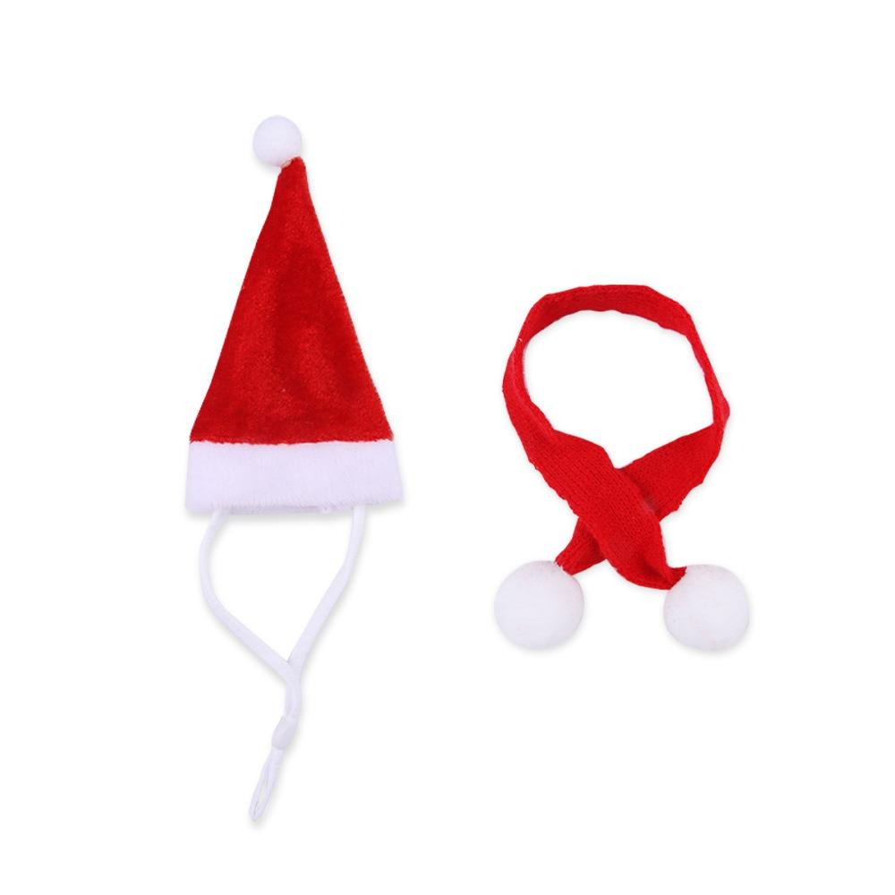 Stripes Mini Scarf Hat Ornament Toy Red and White Mini Knitting Scarf Hat  Doll Accessories