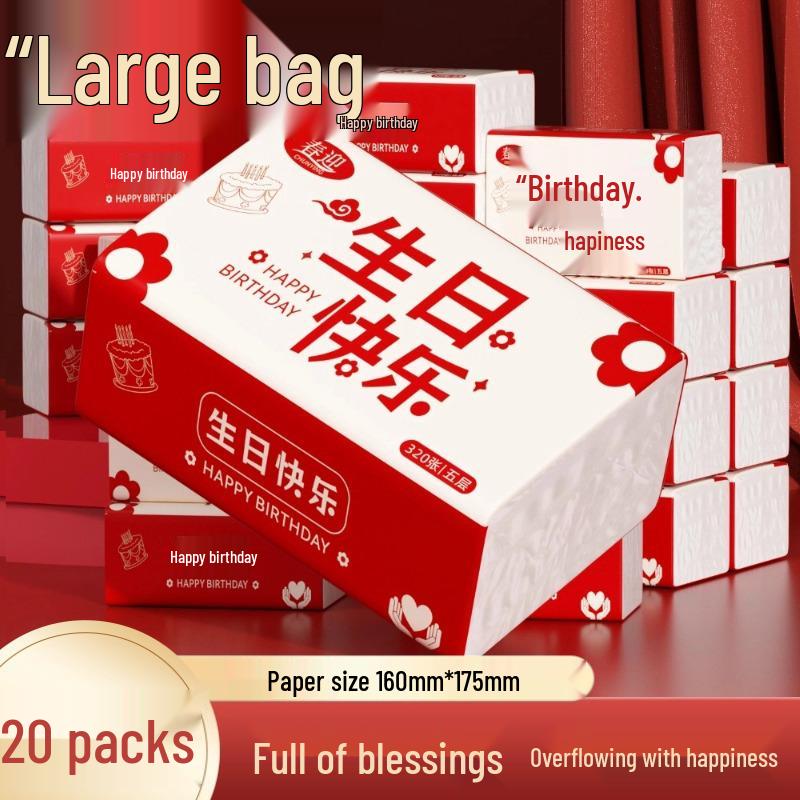 Geburtstag Sparpaket: 5-lagige dicke Taschentücher, unparfümierte Servietten