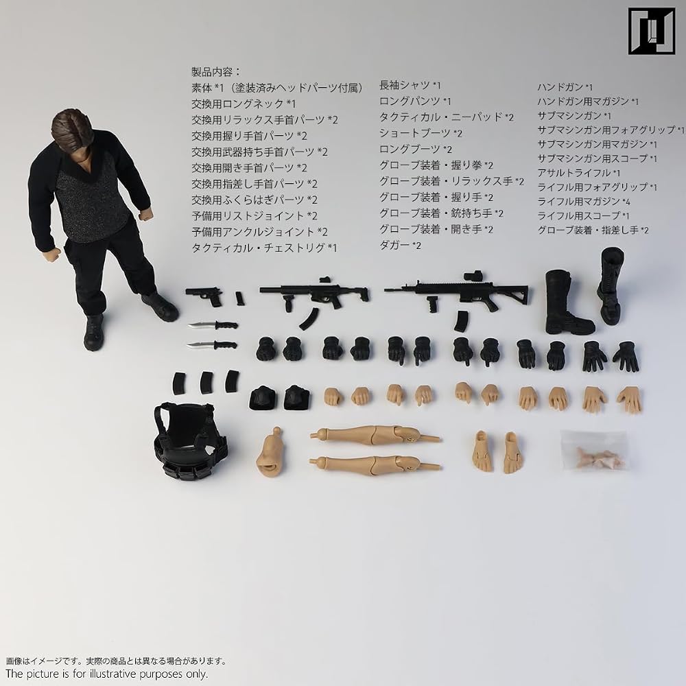 HiPlay Mirrfig 1/12 Male Articulated Figure Slim Muscular Body Type MF002 Yellow Skin DX Version