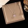 Light Luxury Zircon Full Diamond Choker Necklace Titanium Steel Versatile Minimalist Accessories for Women