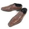 Made In Italy CARLO MEDICI Leather Long Nose U-tip Shoes Men’s 41 Brown Dress Business