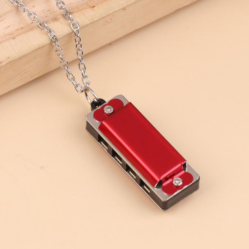 4-Hole 8-Tone Mini Necklace Harmonica Musical Instrument Toys For Kids Children'S Elementary School Entrance Music Toy Gift