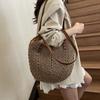Ins summer Internet celebrity straw bag 2025 new seaside vacation beach woven bag large capacity shoulder tote bag