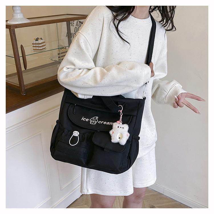 Nylon Tote Bag For Women With Zipper Closure For Casual Travel And School