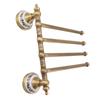 Swivel Towel Bar Antique Brass Towel Rack Rotated Towel Hanger Holder for Bathroom Four Rods