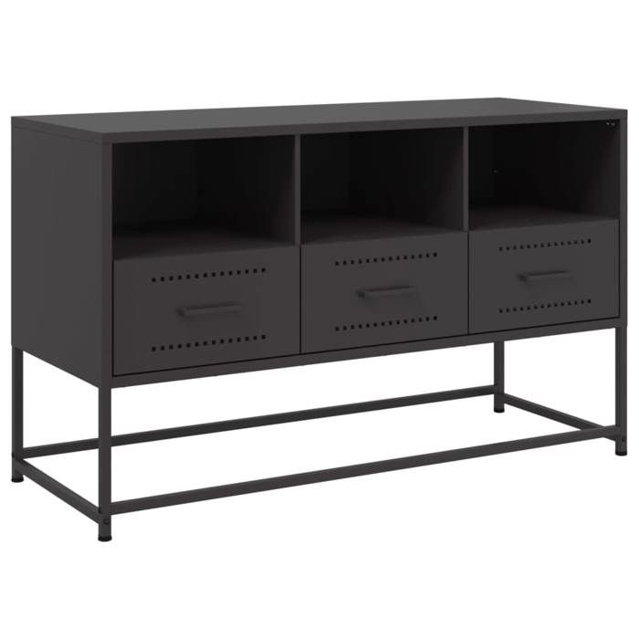 VidaXL TV Cabinet Black 100.5x39x60.5 Cm Steel, TV Stand, TV Sideboard, Multimedia Cabinet, TV Bench, Hi-fi Cabinet, Center of 846542
