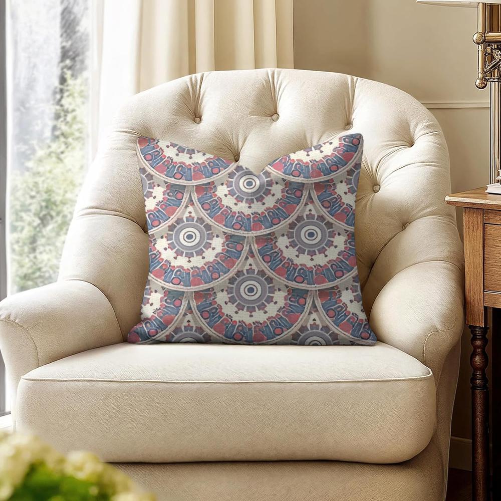 Fish Scale Pattern Cushion Cover Natural Linen Organic Fabric DoubleSided Printing Couch Pillow Covers Home Decor