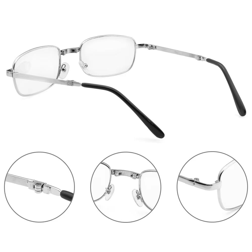 Retro Design Lesebriller Menn Kvinner Sammenleggbare Briller Brilleinnfatning Sølv Metallbriller +1.0 +1.5 +2.0 +2.5 +3.0 +3.5 +4