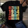 October 1954 The Birth Of Legends Vintage Unisex Men's and Women's T-shirts