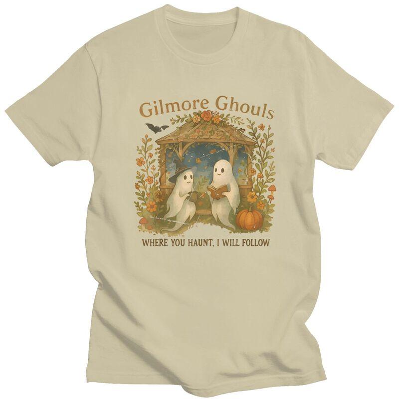 Gilmore Ghouls Where You Haunt I Will Follow Halloween T Shirt for Unisex 100 Cotton Tshirts Short Sleeve Tee Shirt Loose Fit