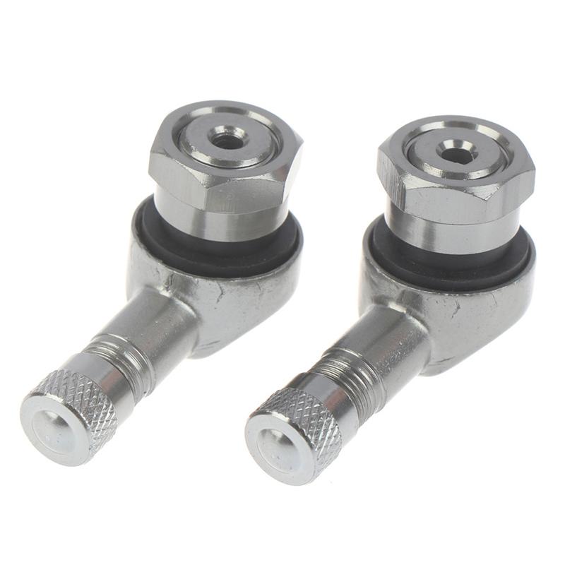 2Pcs Cnc Motorcycle 90 Degree Angle Wheel Tire Stem Tubeless Valve Aluminum