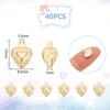 40Pcs 304 Stainless Steel Charms Heart Golden 12x8.5x3.5mm Hole: 1mm