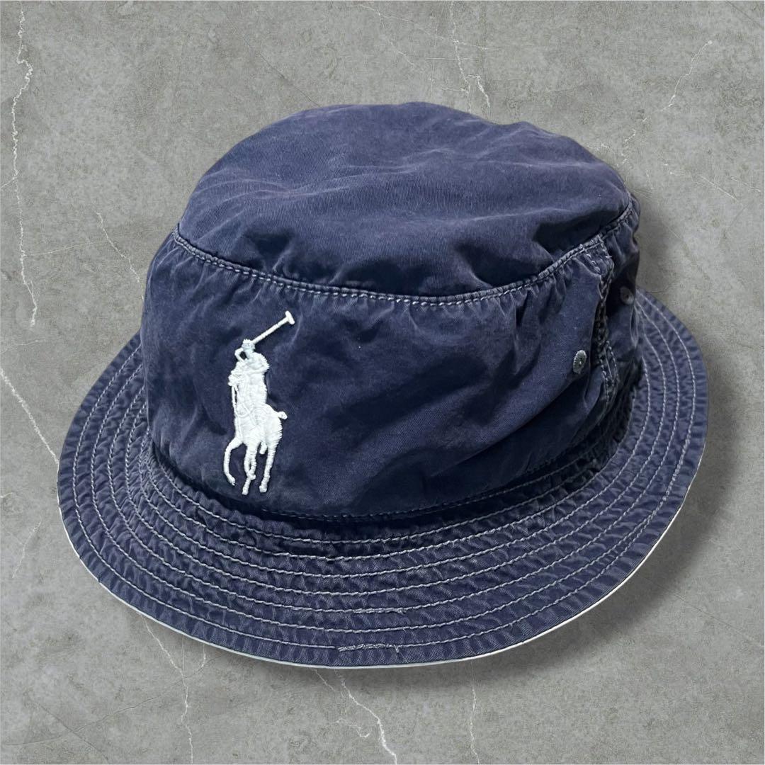 Used Polo by Ralph Lauren Big Pony Bucket Hat Fade Navy