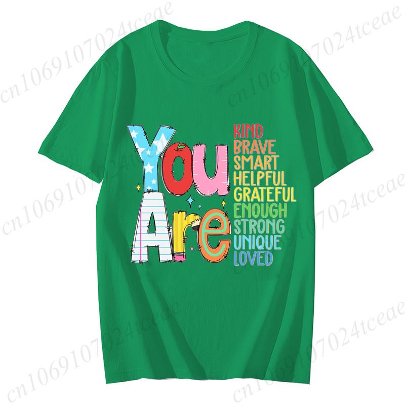 You Are Kinds Shirts for Women Back To School Tees Fashion Casual Teacher Appreciation Tee Trend Tshirts Retro Womens Tshirts