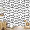 Wallpaper Black and White Drawn Motorcycles for Living Room and Bedroom 50x1000