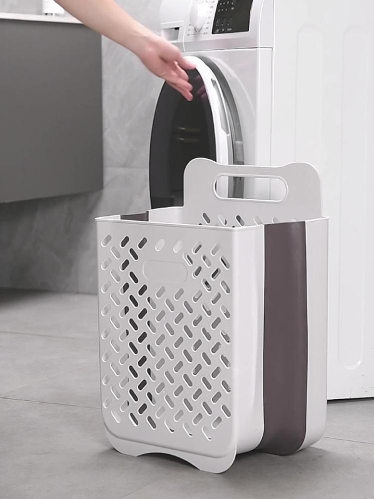 Bathroom Folding Dirty Clothes Storage Basket Wall Mounted Hanging Portable Punch-Free Clothes Bucket Organizer Laundry Basket