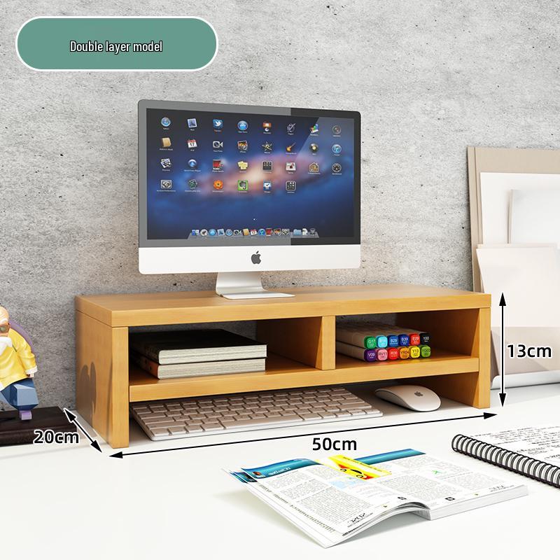 Wooden Laptop & Monitor Riser Stand for Desktops