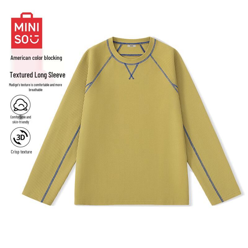 MINISO Men's Long-Sleeve Textured Quick-Dry T-Shirt