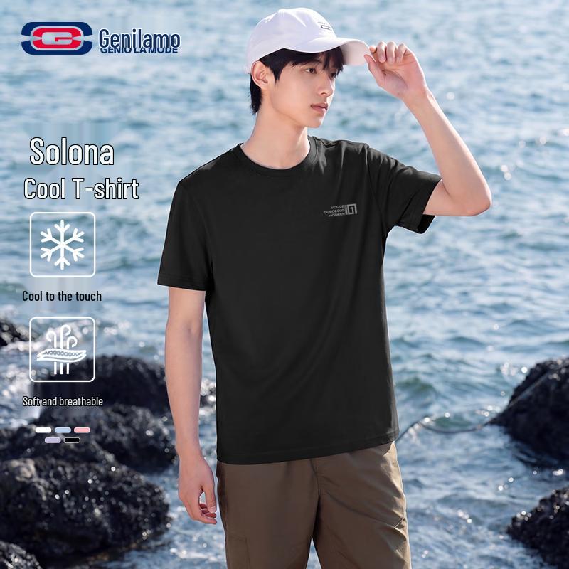 GENIOLAMODE Men s Cooling Breathable Short Sleeve T-Shirt M