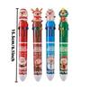 15Pcs Cute Christmas Reindeer Multi Color Retractable Pen, Fashionable Student Stationery for Back to School Season, Multi tip Writing Instrument for